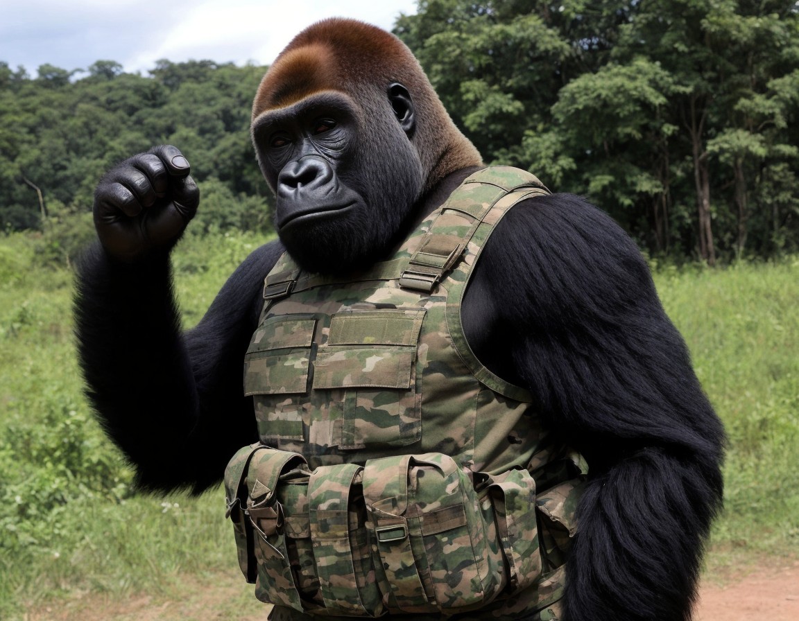 High Quality Military Gorilla Blank Meme Template