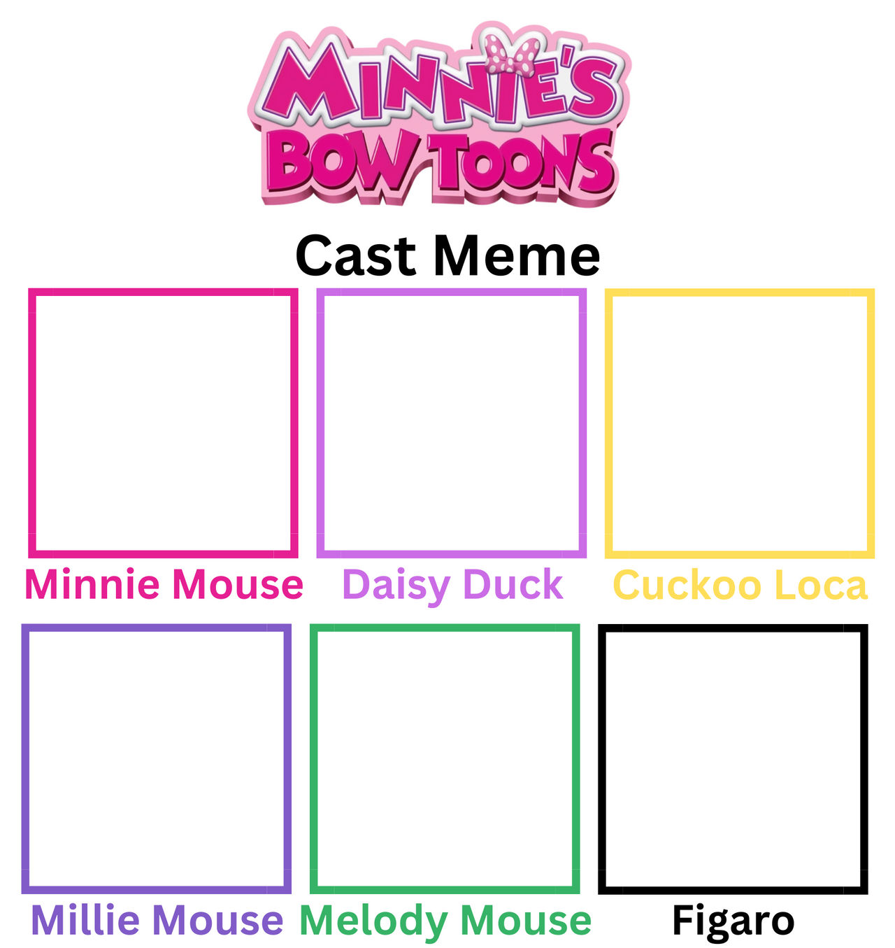 High Quality Minnie's Bow Toons Cast Meme Blank Meme Template