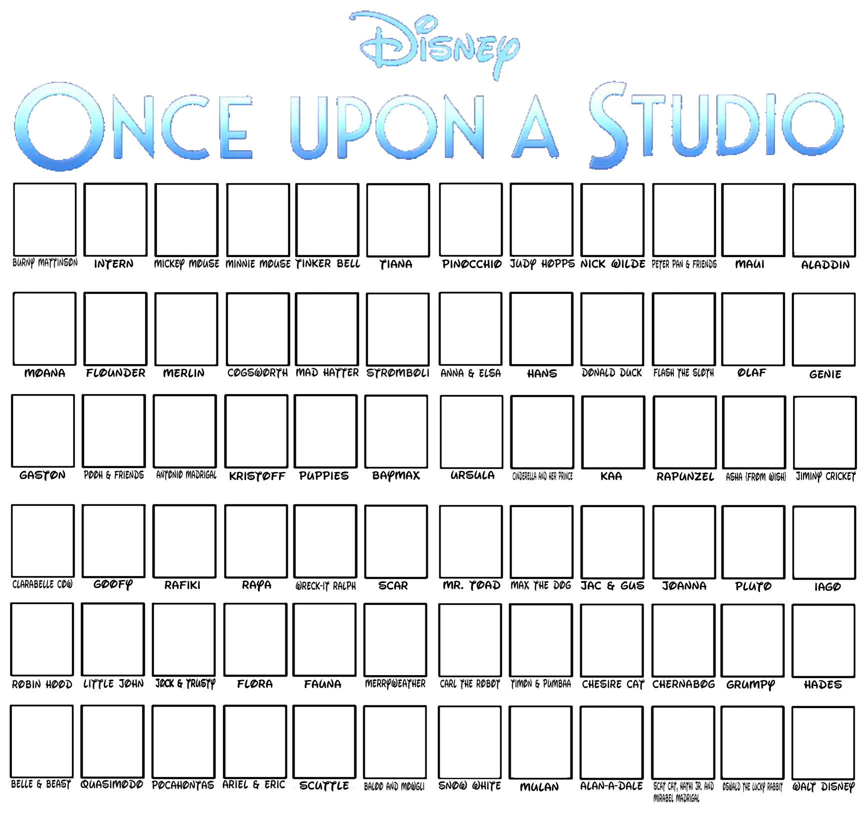 Once Upon a Studio Cast Meme Blank Meme Template
