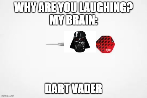 dart vader | WHY ARE YOU LAUGHING?
MY BRAIN:; DART VADER | image tagged in memes,darth vader | made w/ Imgflip meme maker