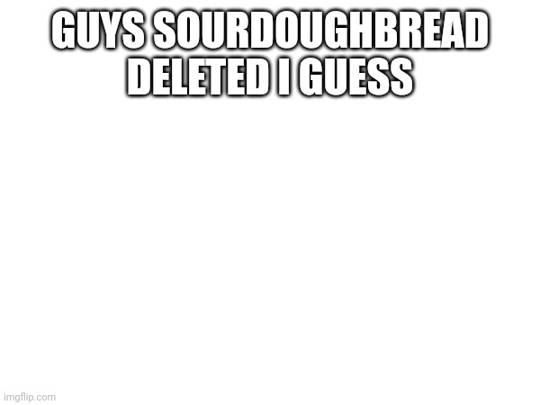 GUYS SOURDOUGHBREAD DELETED I GUESS | made w/ Imgflip meme maker