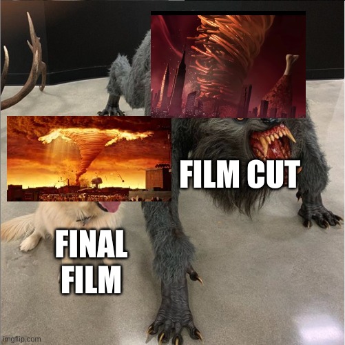 FLINT LOCKWOOD | FILM CUT; FINAL FILM | image tagged in dog vs werewolf,cloudy with a chance of meatballs | made w/ Imgflip meme maker