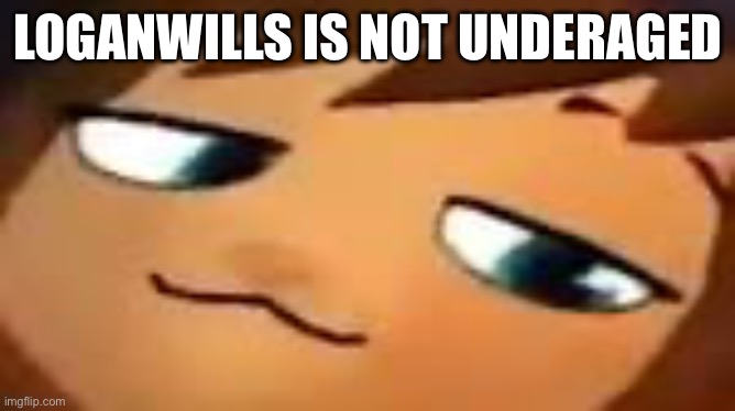 smug hat kid.mp4 | LOGANWILLS IS NOT UNDERAGED | image tagged in smug hat kid mp4 | made w/ Imgflip meme maker