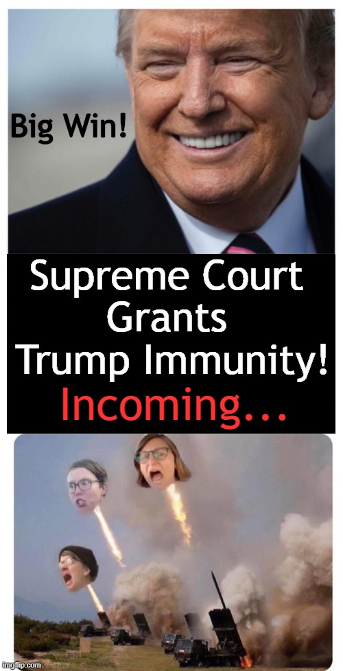 Get Out Your Hankies | Big Win! Supreme Court 
Grants 
Trump Immunity! Incoming... | image tagged in donald trump,supreme court,potus,sjws,triggered,political humor | made w/ Imgflip meme maker