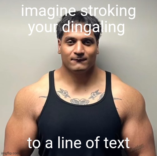 shan mugshot | imagine stroking your dingaling; to a line of text | image tagged in shan mugshot | made w/ Imgflip meme maker