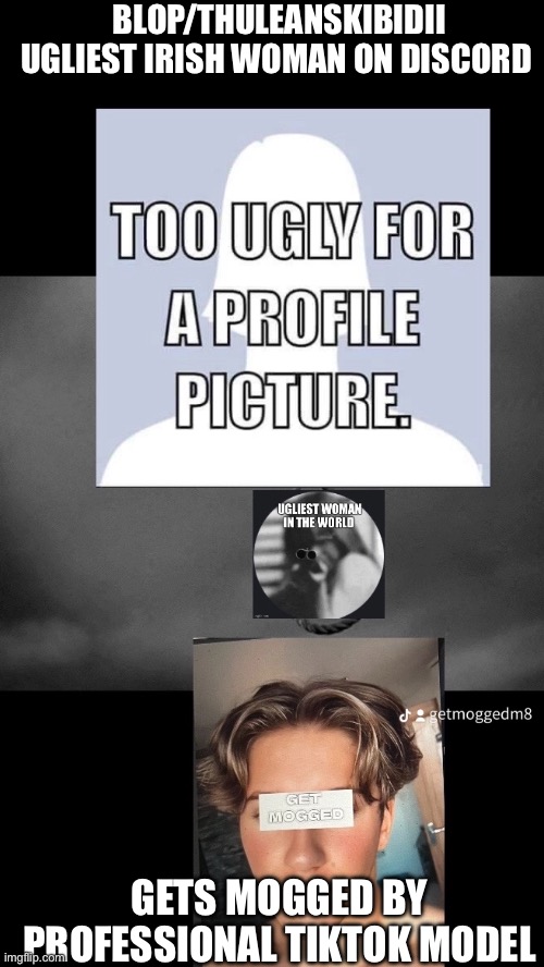 thuleanskibidii/Blop Ugly gets Mogged By Professional TikTok Model | BLOP/THULEANSKIBIDII UGLIEST IRISH WOMAN ON DISCORD; GETS MOGGED BY PROFESSIONAL TIKTOK MODEL | image tagged in lmao | made w/ Imgflip meme maker