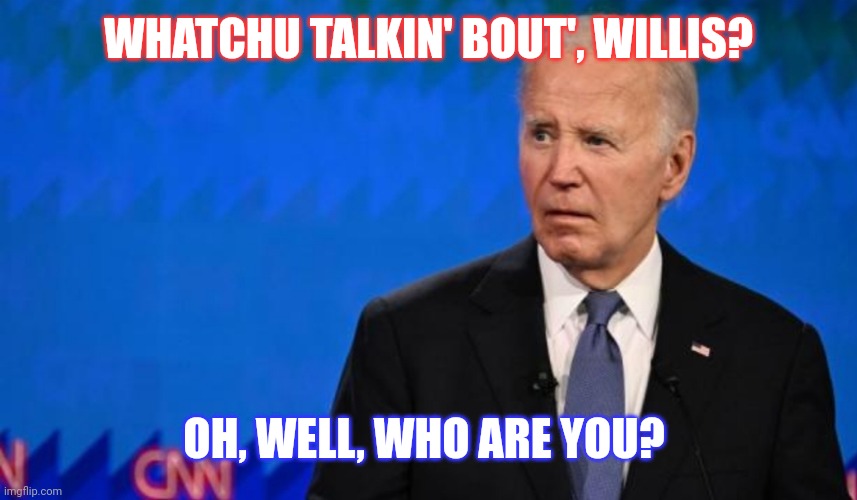 #thegreatdddebate | WHATCHU TALKIN' BOUT', WILLIS? OH, WELL, WHO ARE YOU? | image tagged in presidential debate | made w/ Imgflip meme maker