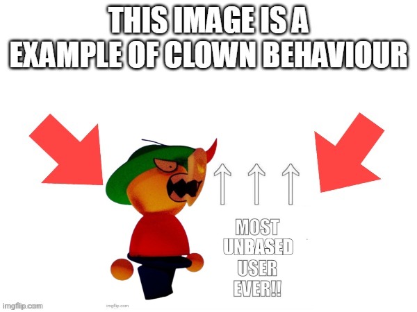 This image is a example of clown behaviour | image tagged in this image is a example of clown behaviour | made w/ Imgflip meme maker