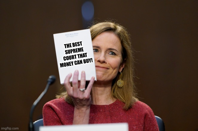 Best Buy | THE BEST SUPREME COURT THAT MONEY CAN BUY! | image tagged in amy comey barrett | made w/ Imgflip meme maker