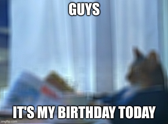 hey all | GUYS; IT'S MY BIRTHDAY TODAY | image tagged in memes,i should buy a boat cat | made w/ Imgflip meme maker