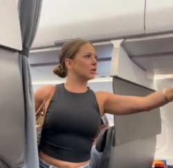 Lady on a plane Blank Meme Template