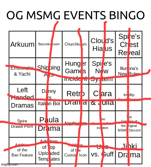 og msmg events bingo | image tagged in og msmg events bingo | made w/ Imgflip meme maker
