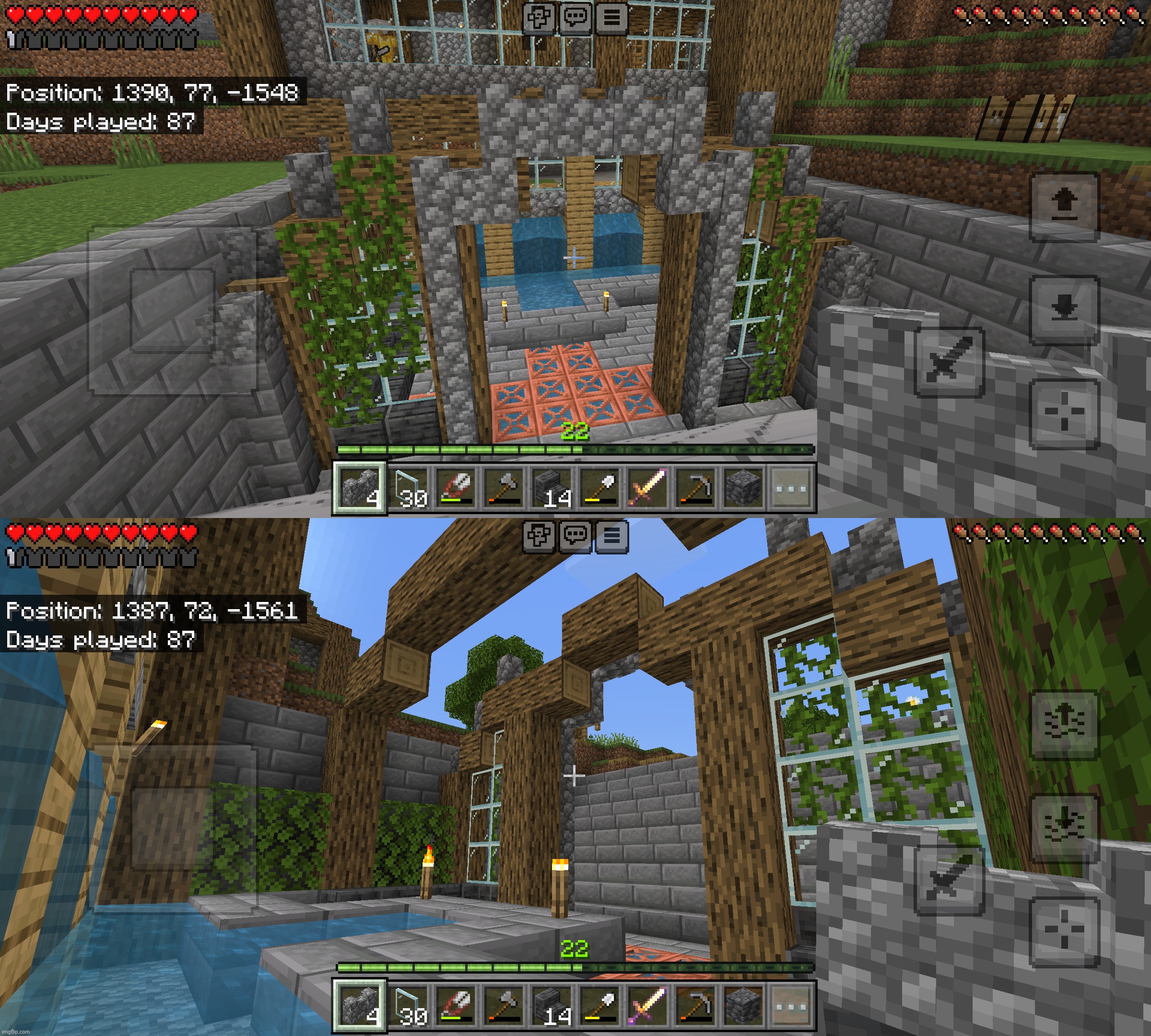 Front yard update, gonna add some glow berries, let the copper rust and add lanterns | made w/ Imgflip meme maker