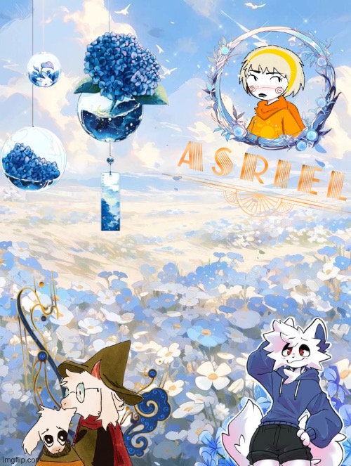 asriel's sky and flowers themed template | image tagged in asriel's sky and flowers themed template | made w/ Imgflip meme maker