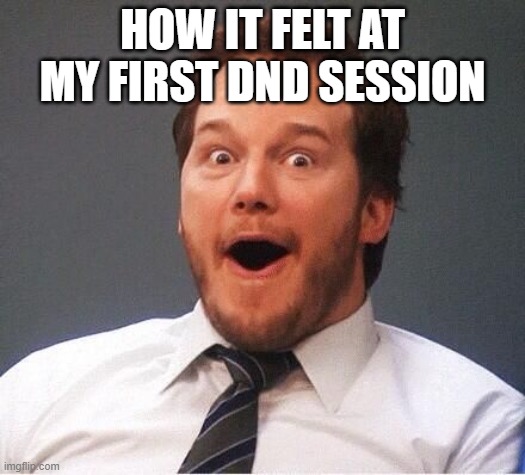 I was excited before we even started :3 | HOW IT FELT AT MY FIRST DND SESSION | image tagged in excited,dnd,first session | made w/ Imgflip meme maker