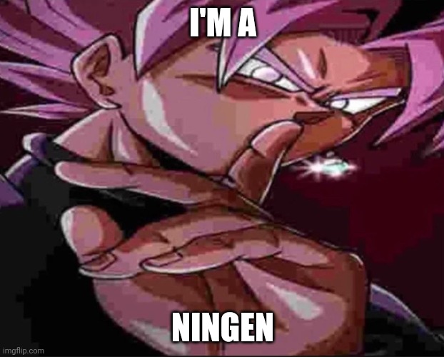 Goku Black shh | I'M A NINGEN | image tagged in goku black shh | made w/ Imgflip meme maker