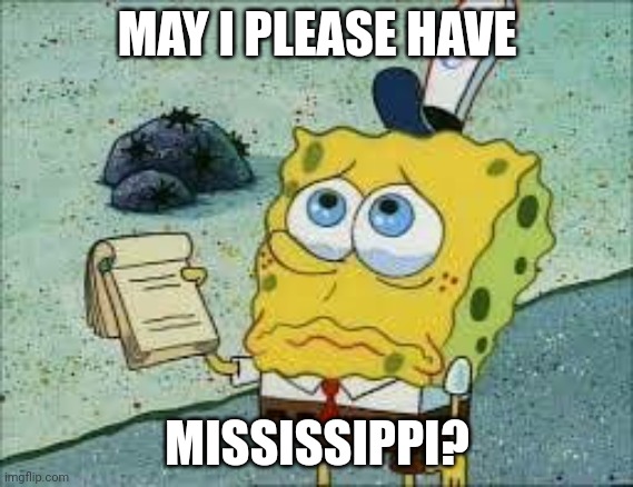 Help_please_spongebob | MAY I PLEASE HAVE MISSISSIPPI? | image tagged in help_please_spongebob | made w/ Imgflip meme maker