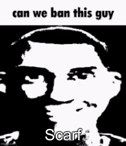 Can we ban this guy | Scarf | image tagged in can we ban this guy | made w/ Imgflip meme maker