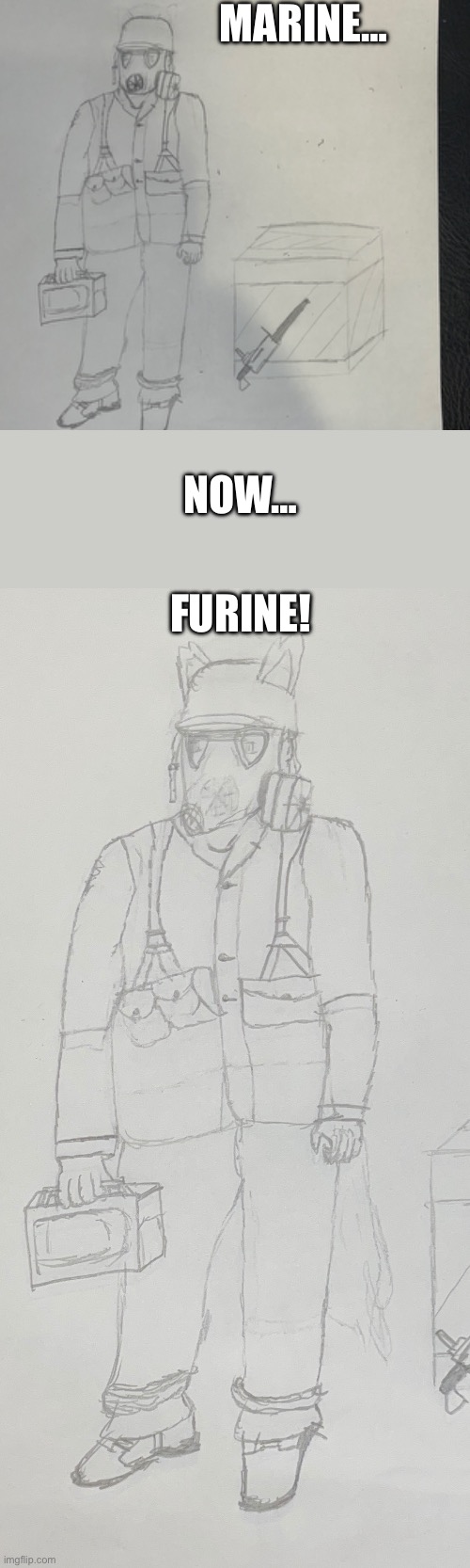 :3 | MARINE…; NOW…; FURINE! | made w/ Imgflip meme maker