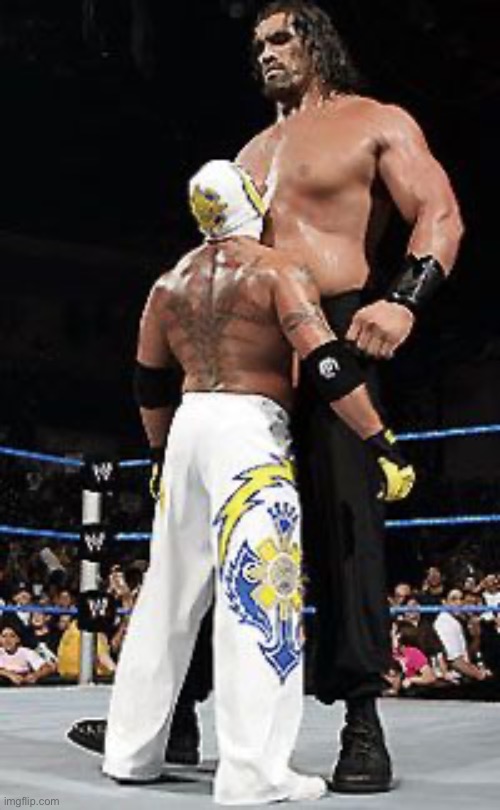 Great Khali vs Rey Mysterio | image tagged in great khali vs rey mysterio | made w/ Imgflip meme maker