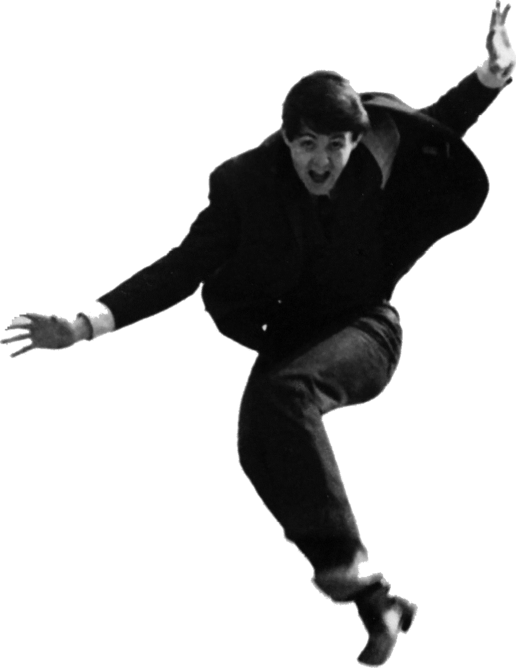 Paul McCartney joven brincando brazos extendidos Blank Meme Template