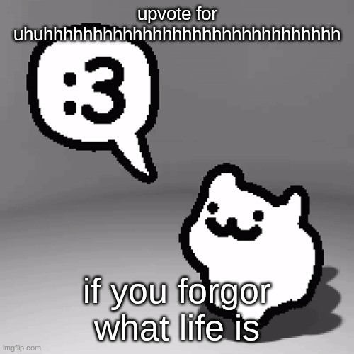 :3 cat | upvote for uhuhhhhhhhhhhhhhhhhhhhhhhhhhhhhhh; if you forgor what life is | image tagged in 3 cat | made w/ Imgflip meme maker