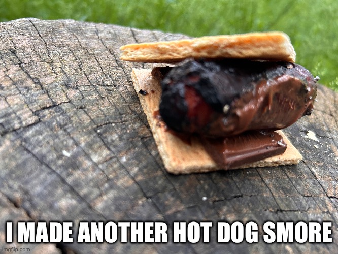 And I ate it | I MADE ANOTHER HOT DOG SMORE | image tagged in m | made w/ Imgflip meme maker