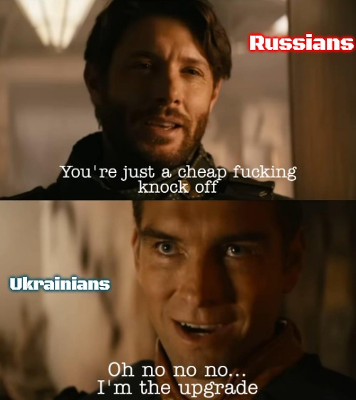 I'm the upgrade | Russians; Ukrainians | image tagged in i'm the upgrade,slavic | made w/ Imgflip meme maker