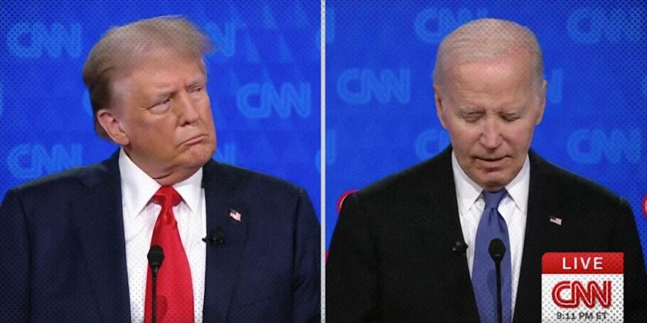 High Quality Trump vs Biden debate Blank Meme Template