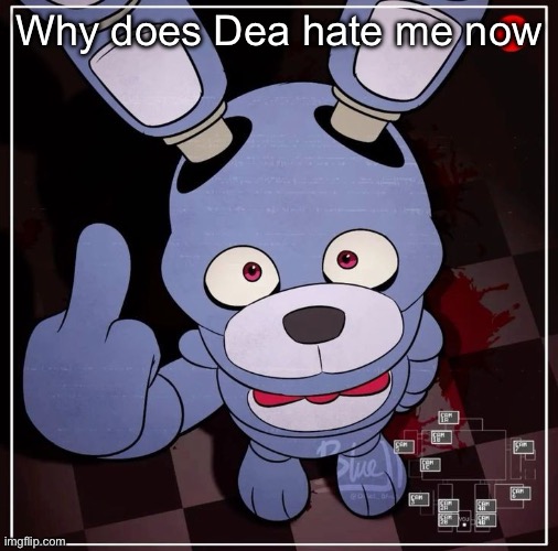 Bonnie | Why does Dea hate me now | image tagged in bonnie | made w/ Imgflip meme maker