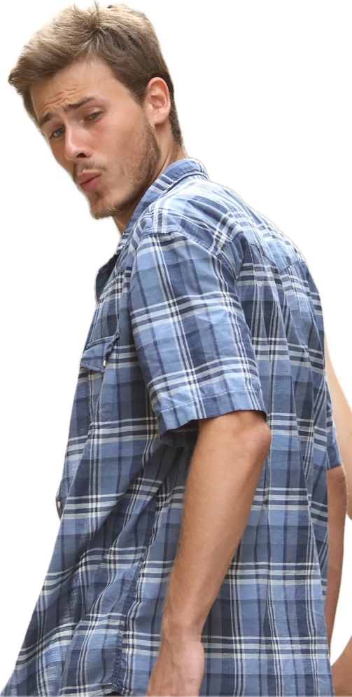 High Quality Look Back Guy Transparent Blank Meme Template