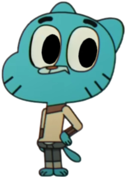 Gumball Watterson (season 2, looking around) Blank Meme Template