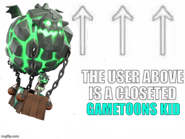 High Quality The user above is a closeted gametoons kid Blank Meme Template