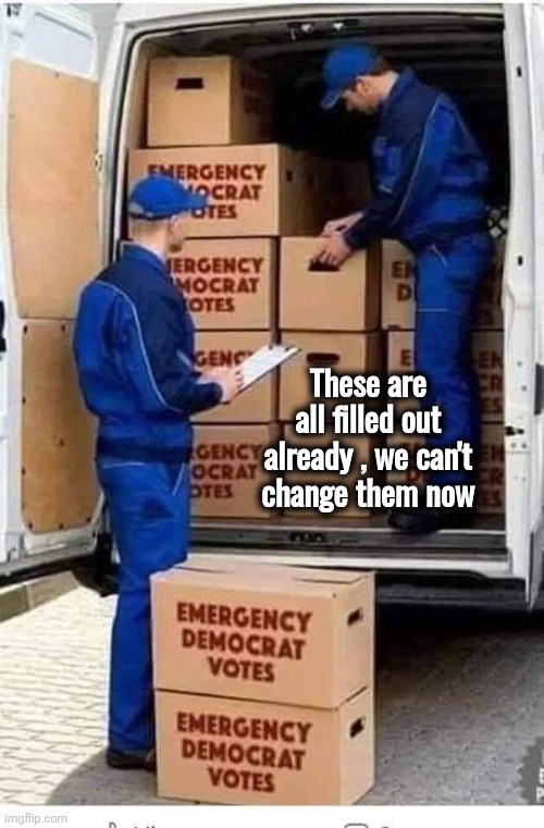 Emergency Democrat Votes | These are all filled out already , we can't change them now | image tagged in emergency democrat votes | made w/ Imgflip meme maker