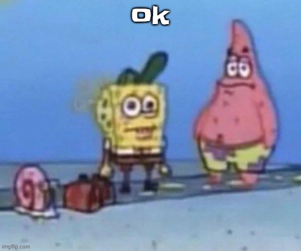 sponge and pat | ok | image tagged in sponge and pat | made w/ Imgflip meme maker