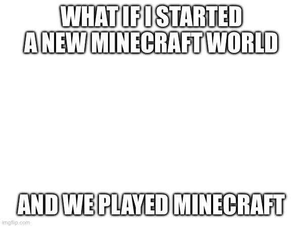 And I set up a discord vc and did stupid things | WHAT IF I STARTED A NEW MINECRAFT WORLD; AND WE PLAYED MINECRAFT | image tagged in e | made w/ Imgflip meme maker