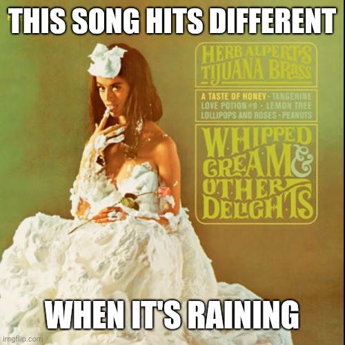 Hits different | THIS SONG HITS DIFFERENT; WHEN IT'S RAINING | image tagged in hits different,when its raining,that moment when | made w/ Imgflip meme maker