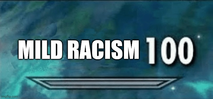 Skyrim skill meme | MILD RACISM | image tagged in skyrim skill meme | made w/ Imgflip meme maker