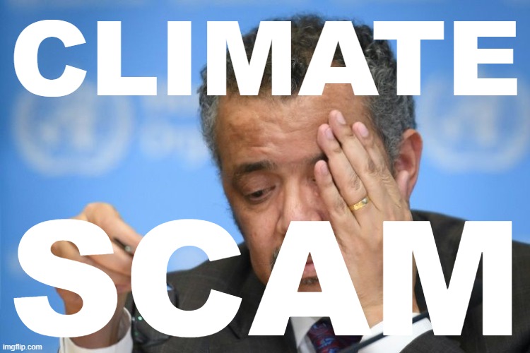 WHO Tedros scum pushes Climate Change scam | CLIMATE; SCAM | image tagged in tedros,who,climate change,climate,scam,scammer | made w/ Imgflip meme maker