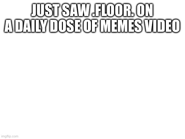 JUST SAW .FLOOR. ON A DAILY DOSE OF MEMES VIDEO | made w/ Imgflip meme maker