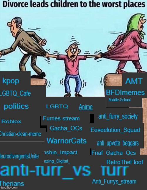 pretty much all these streams are just bad | image tagged in divorce leads children to the worst places | made w/ Imgflip meme maker