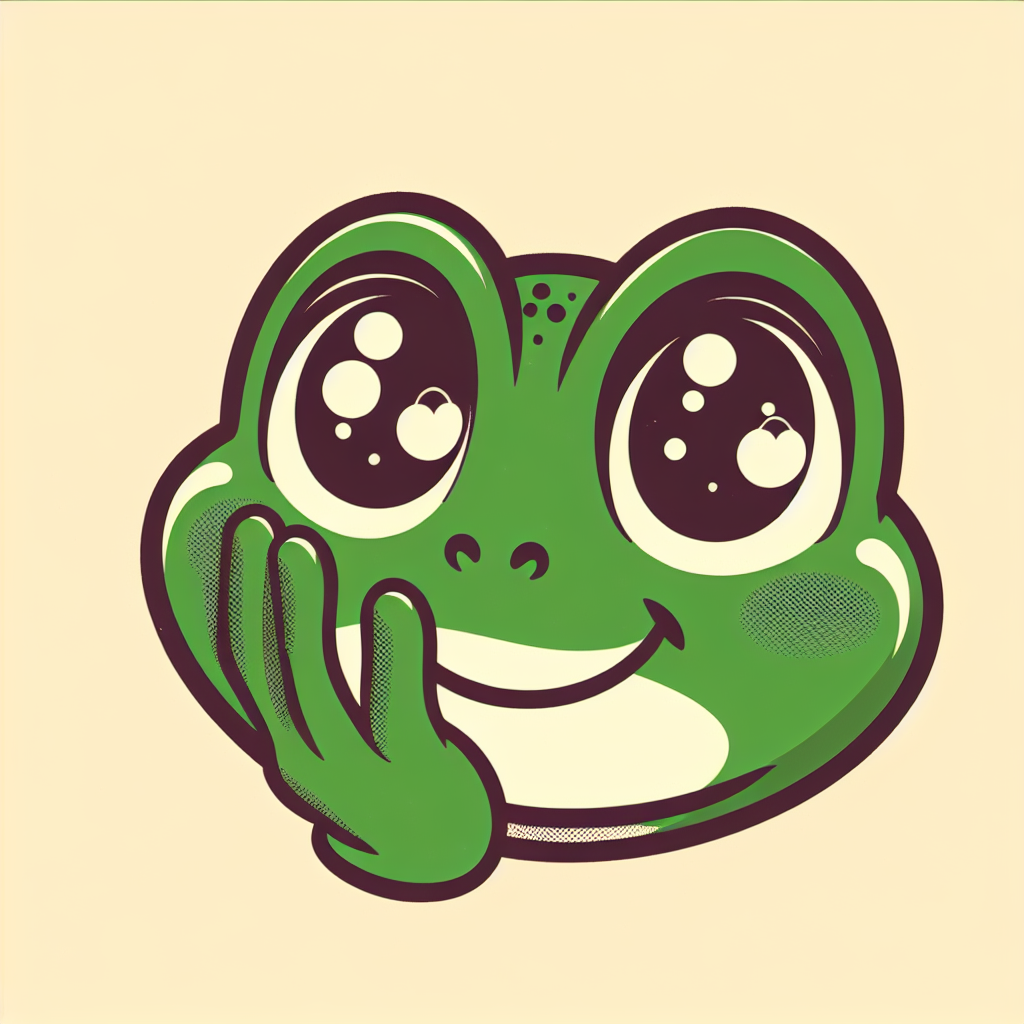 caring green frog with big eyes Blank Meme Template