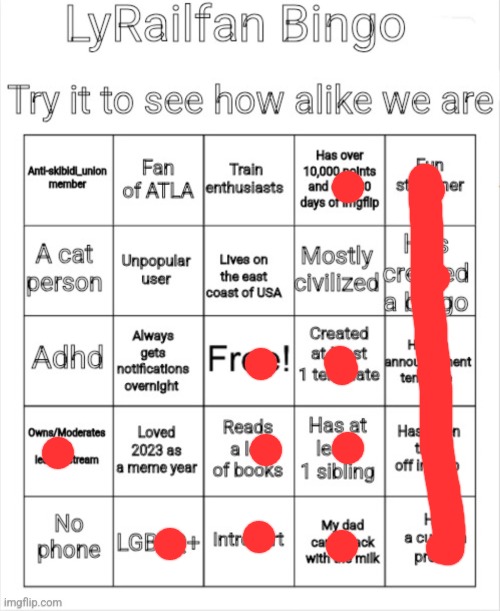 LyRailfan Bingo | image tagged in lyrailfan bingo | made w/ Imgflip meme maker