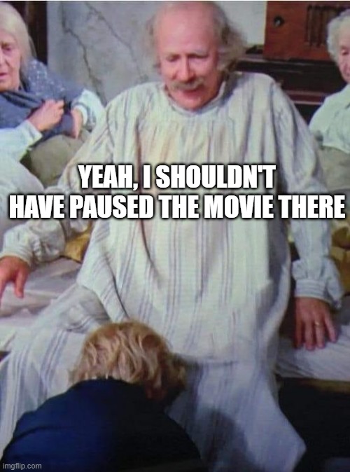 Charlie Gettin' Some Chocolate | YEAH, I SHOULDN'T HAVE PAUSED THE MOVIE THERE | image tagged in sex jokes | made w/ Imgflip meme maker