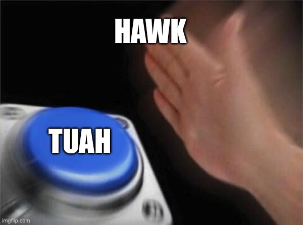 Blank Nut Button | HAWK; RUSH | image tagged in memes,blank nut button | made w/ Imgflip meme maker