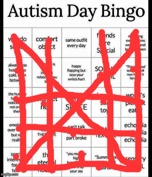 autism bingo | image tagged in autism bingo | made w/ Imgflip meme maker