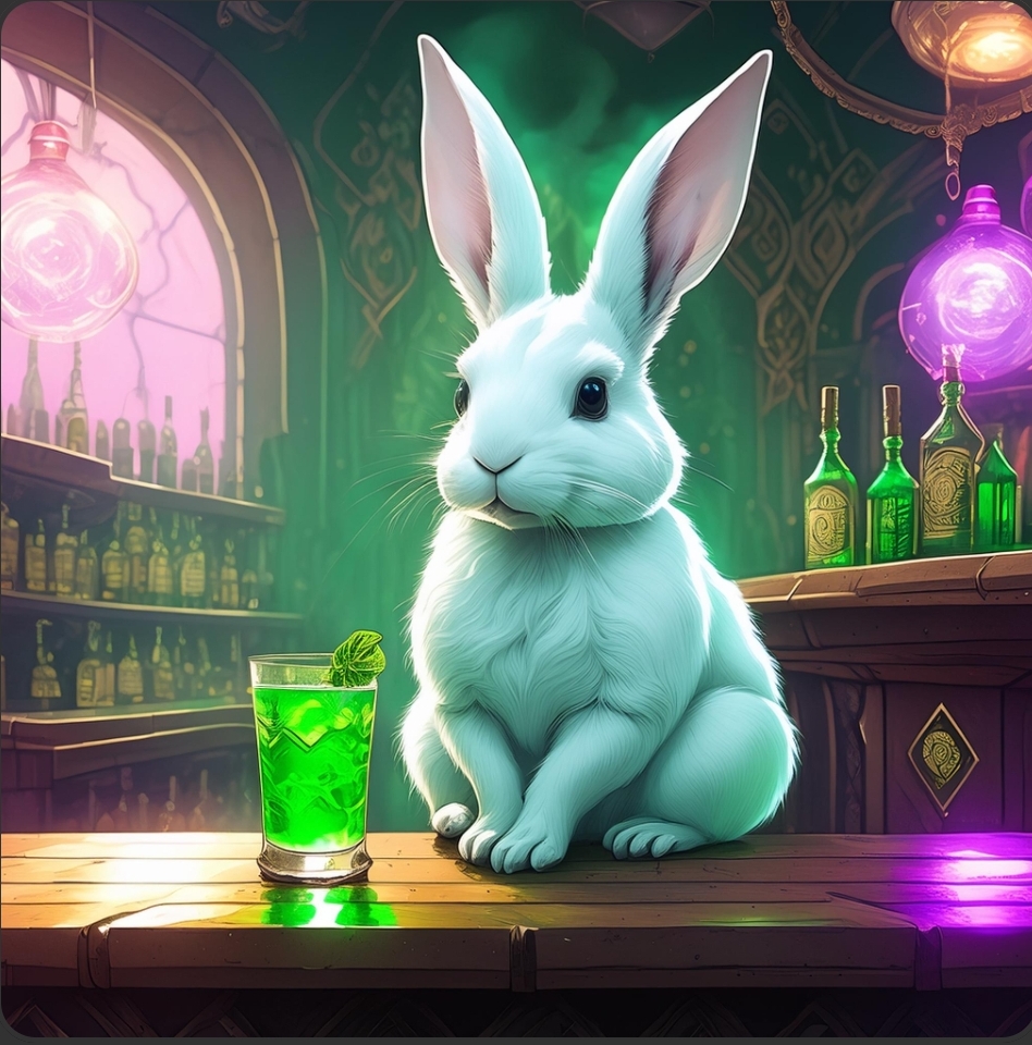 High Quality Rabbit on a bar Blank Meme Template