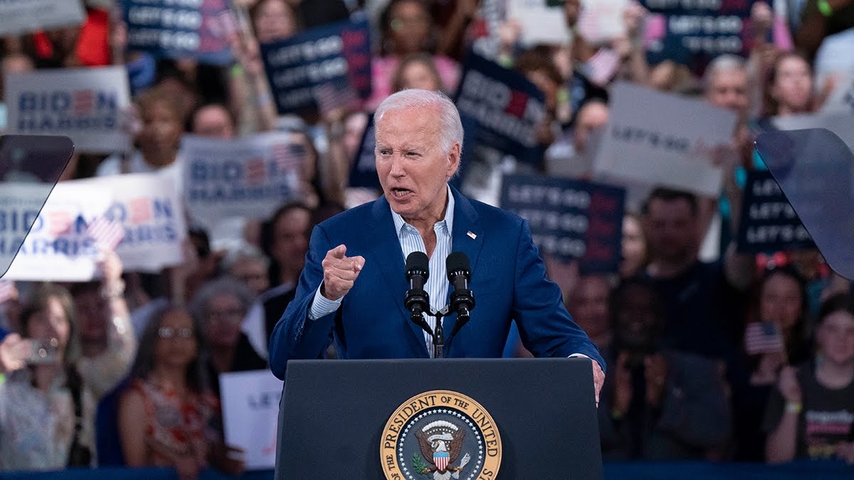 High Quality Angry Biden at Podium Blank Meme Template