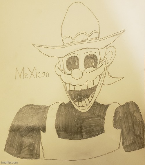 Cruising over to Mexico | image tagged in mario's madness,mexico,drawing | made w/ Imgflip meme maker