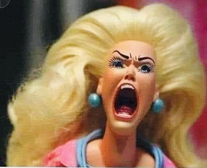 Screaming Barbie doll Blank Meme Template